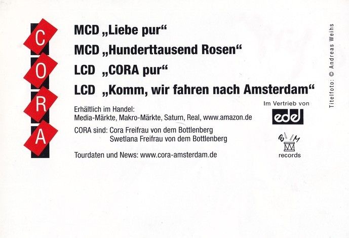 Autogramme Pop | CORA | 2004 "Komm Wir Fahren Nach Amsterdam" (BM Edel)