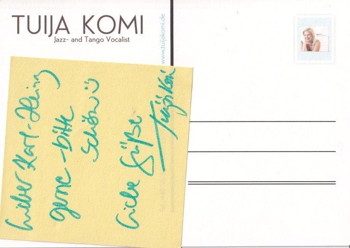 Autogramm Jazz (Finnland) | Tuija KOMI | 2010er (Portrait Color)