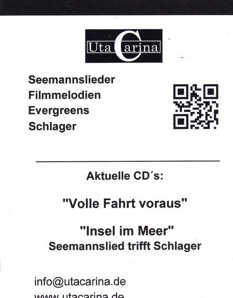 Autogramm Schlager | Uta CARINA | 2020 "Volle Fahrt Voraus"