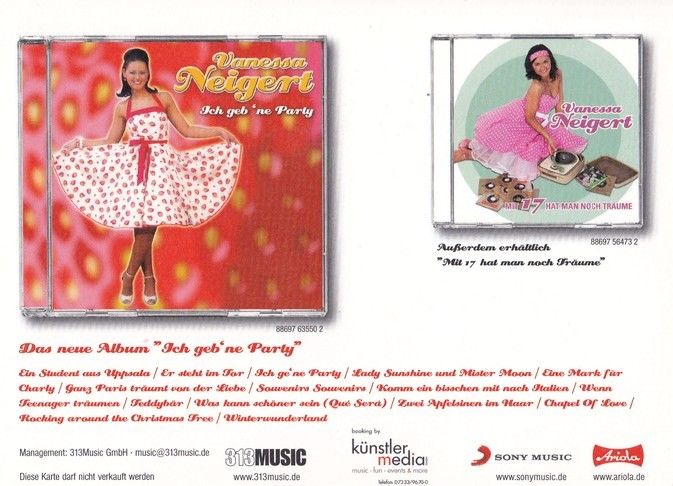 Autogramm Schlager | Vanessa NEIGERT | 2010 "Ich Geb Ne Party" (313music)