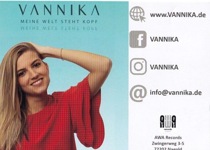 Autogramm Schlager | VANNIKA | 2020 "Meine Welt Steht Kopf" (AWA)