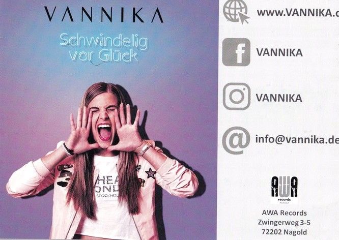 Autogramm Schlager | VANNIKA | 2018 "Schwindelig Vor Glück" (AWA)