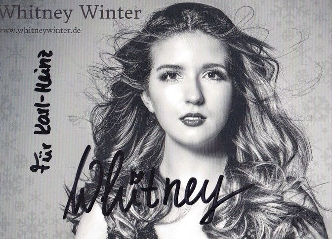Autogramm Schlager | Whitney WINTER | 2020er (Portrait SW) Website