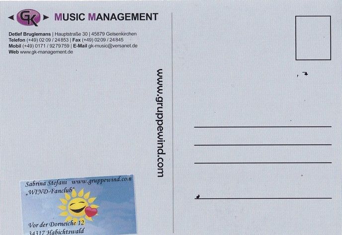 Autogramme Schlager | WIND | 2010er (Portrait Color) GK Music