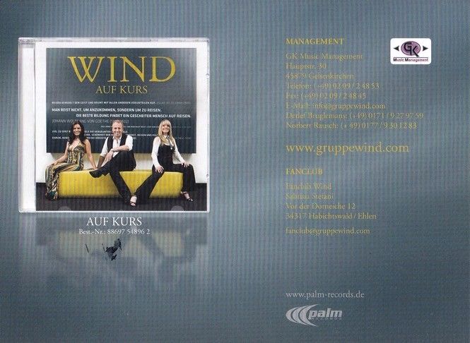 Autogramme Schlager | WIND | 2009 "Auf Kurs" (Palm)