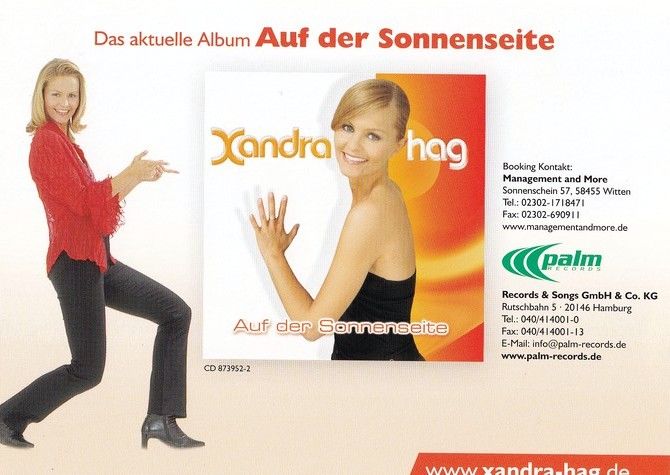 Autogramm Schlager | Xandra HAG | 2006 "Auf Der Sonnenseite" (Palm)