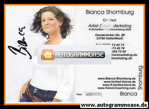 Autogramm Schlager | Bianca SHOMBURG | 2000er (Portrait Color) ADM