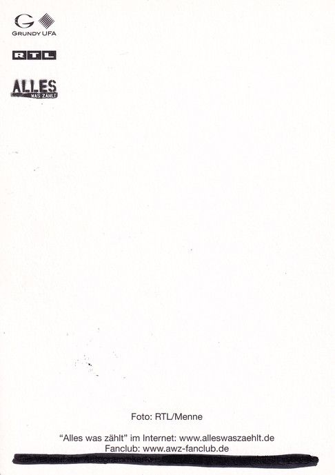 Autogramm TV | RTL | Ulrike RÖSEBERG | 2000er "Alles Was Zählt" (Menne)