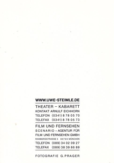 Autogramm Kabarett | Uwe STEIMLE | 2010er (Portrait Color) Prager 1