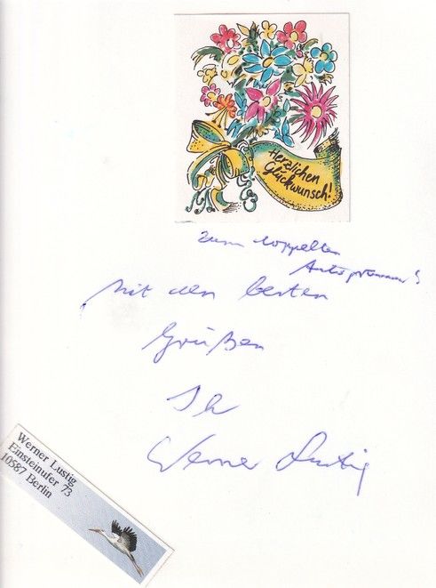 Autogramm Schauspieler | Werner LUSTIG | 1990er Foto (Portrait SW)