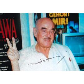 Autogramm Regisseur | Artur BRAUNER | 1980er Foto (Portrait Color)