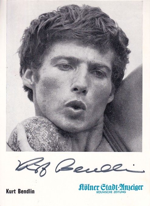 Autogramm Zehnkampf | Kurt BENDLIN | 1970er (Portrait SW KSA) OS-Bronze