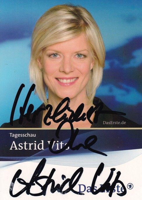 Autogramm TV | ARD | Astrid VITS | 2010er "Tagesschau" (Freist)