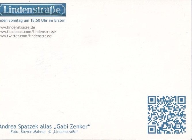 Autogramm TV | ARD | Andrea SPATZEK | 2010er "Lindenstrasse" (Mahner) 2