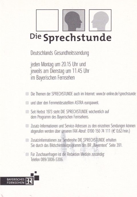 Autogramm TV | ARD | Antje Katrin KÜHNEMANN | 1990er "Die Sprechstunde" BR 3