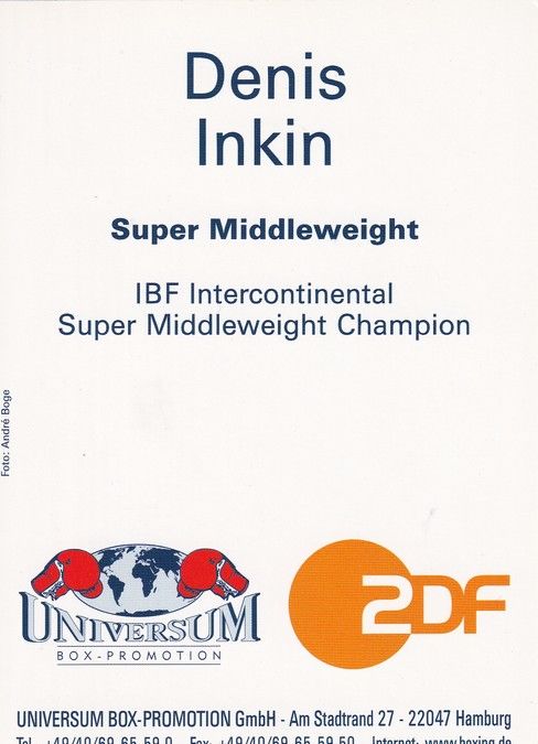 Autogramm Boxen | Denis INKIN | 2000er (Portrait Color Universum ZDF) Boge