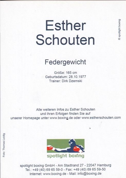 Autogramm Boxen | Esther SCHOUTEN | 2000er (Portrait Color Spotlight) Leidig