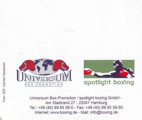 Autogramm Boxen | Fritz SDUNEK | 2000er (Portrait Color Universum Spotlight) Sauerbrei