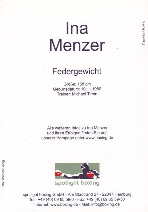 Autogramm Boxen | Ina MENZER | 2000er (Portrait Color Spotlight) Leidig