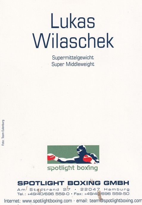 Autogramm Boxen | Lukas WILASCHEK | 2000er (Portrait Color Spotlight) Eulenburg