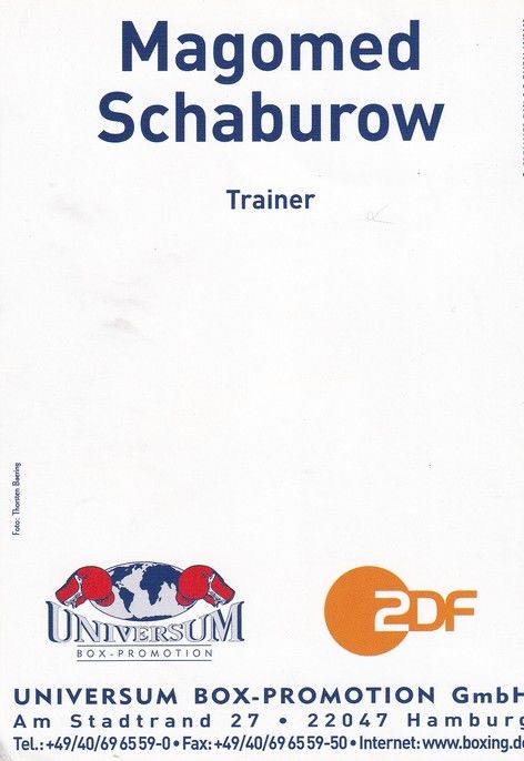 Autogramm Boxen | Magomed SCHABUROW | 2003 (Portrait Color Universum) Baering