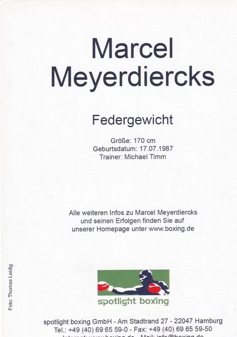 Autogramm Boxen | Marcel MEYERDIERCKS | 2000er (Portrait Color Spotlight) Leidig