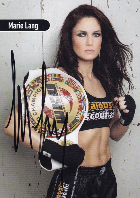 Autogramm Kickboxen | Marie LANG | 2010er (Portrait Color Stekos)