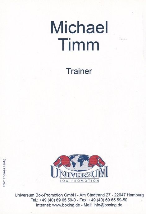 Autogramm Boxen | Michael TIMM | 2000er (Portrait Color Universum) Leidig