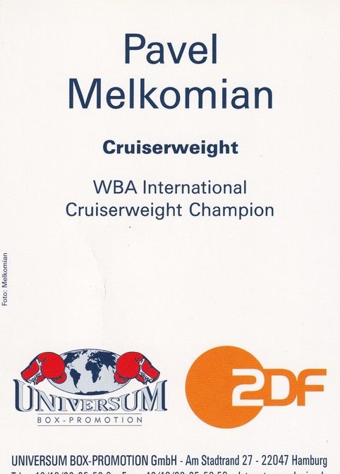 Autogramm Boxen | Pavel MELKOMIAN | 2000er (Portrait Color Universum ZDF)