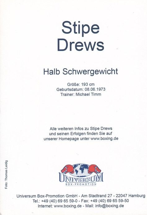 Autogramm Boxen | Stipe DREWS | 2000er (Portrait Color Universum) Leidig 