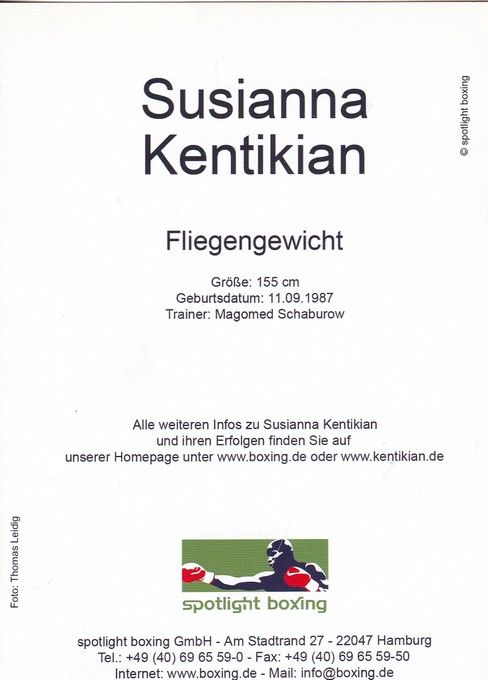 Autogramm Boxen | Susianna KENTIKIAN | 2000er (Portrait Color Spotlight) Leidig
