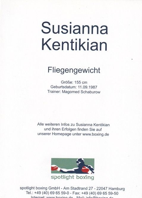 Autogramm Boxen | Susianna KENTIKIAN | 2000er (Portrait Color Spotlight) 