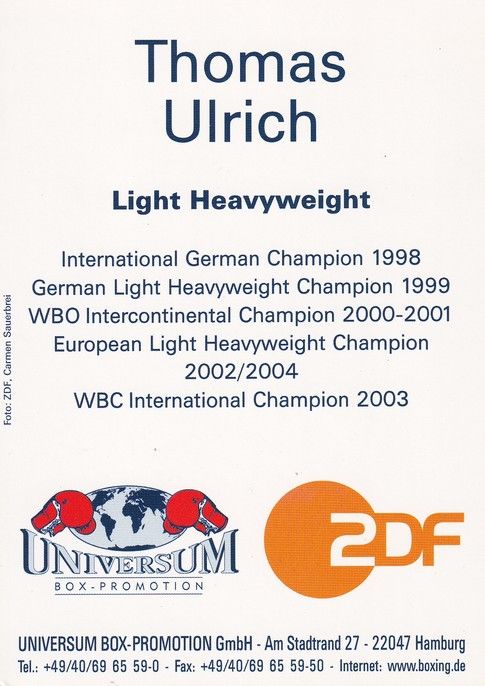 Autogramm Boxen | Thomas ULRICH | 2000er (Portrait Color Universum ZDF) Sauerbrei