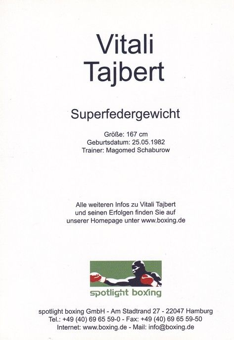 Autogramm Boxen | Vitali TAJBERT | 2000er (Portrait Color Spotlight)