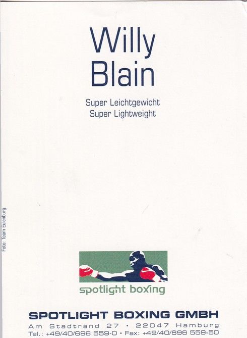 Autogramm Boxen | Willy BLAIN | 2000er (Portrait Color Spotlight) Eulenburg