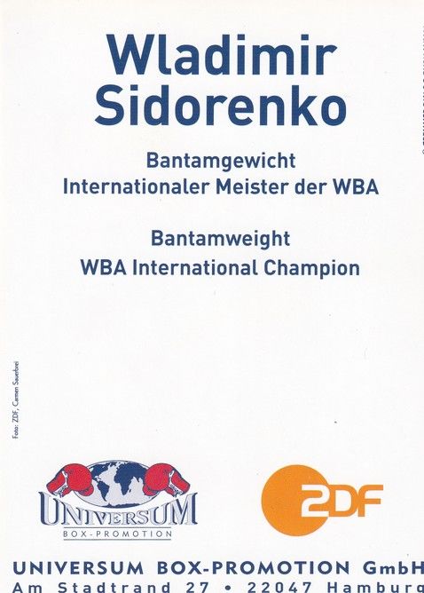 Autogramm Boxen | Wladimir SIDORENKO | 2004 (Portrait Color Universum ZDF) Sauerbrei