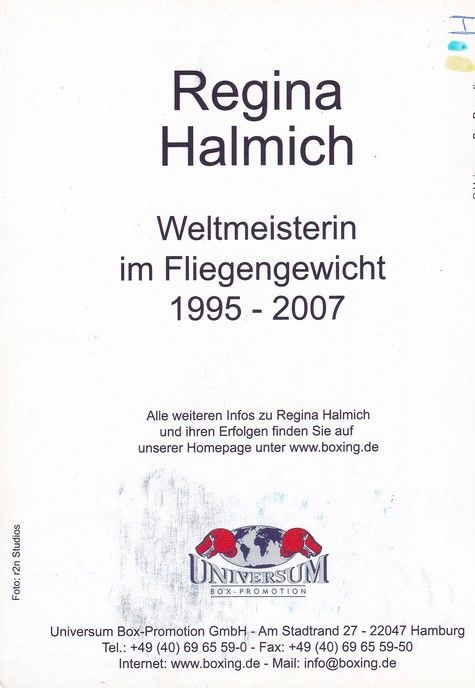 Autogramm Boxen | Regina HALMICH | 2000er (Portrait Color Universum ZDF) r2n