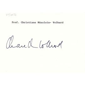 Autograph Wissenschaft | Christiane NÜSSLEIN-VOLHARD (1995 Nobelpreis Medizin)