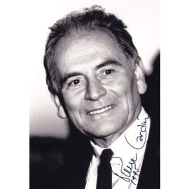 Autogramm Mode | Pierre CARDIN | 1990er Foto (Portrait SW)