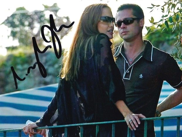Autogramm Film (USA) | Angelina JOLIE | 2000er Foto (Portrait Color) mit Brad Pitt