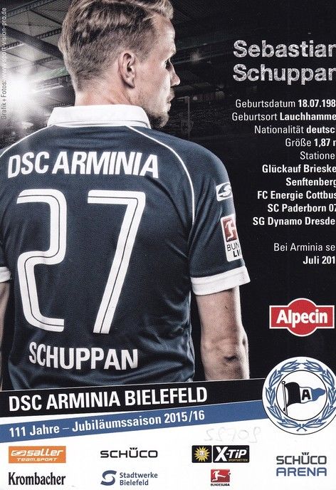 Autogramm Fussball | DSC Arminia Bielefeld | 2015 | Sebastian SCHUPPAN