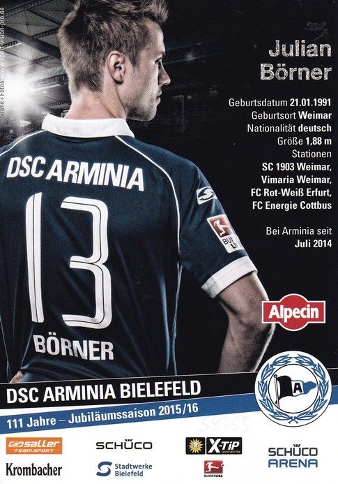 Autogramm Fussball | DSC Arminia Bielefeld | 2015 | Julian BÖRNER