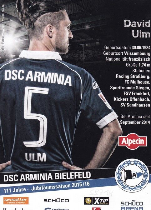 Autogramm Fussball | DSC Arminia Bielefeld | 2015 | David ULM