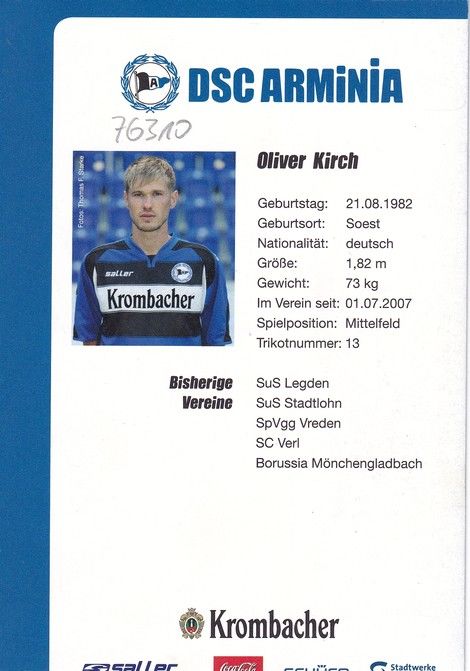 Autogramm Fussball | DSC Arminia Bielefeld | 2009 | Oliver KIRCH