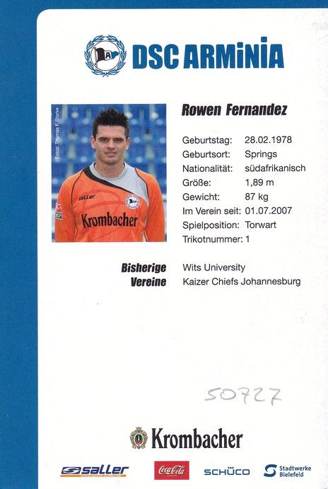 Autogramm Fussball | DSC Arminia Bielefeld | 2009 | Rowen FERNANDEZ