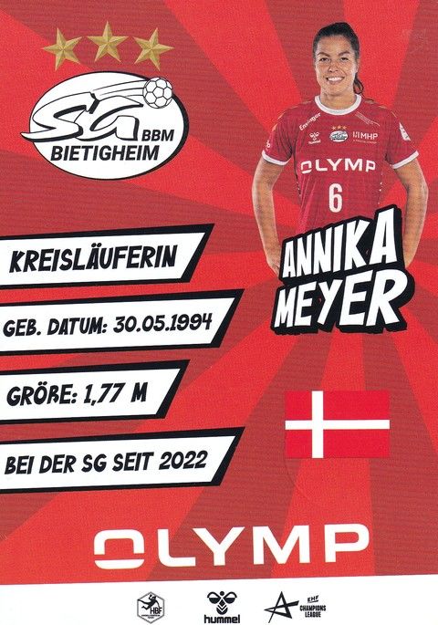 Autogramm Handball (D) | SG BBM Bietigheim | 2022 | Annika MEYER