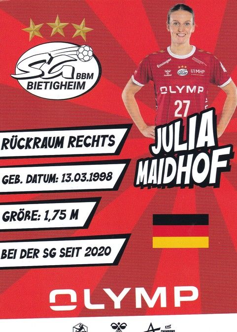 Autogramm Handball (D) | SG BBM Bietigheim | 2022 | Julia MAIDHOF