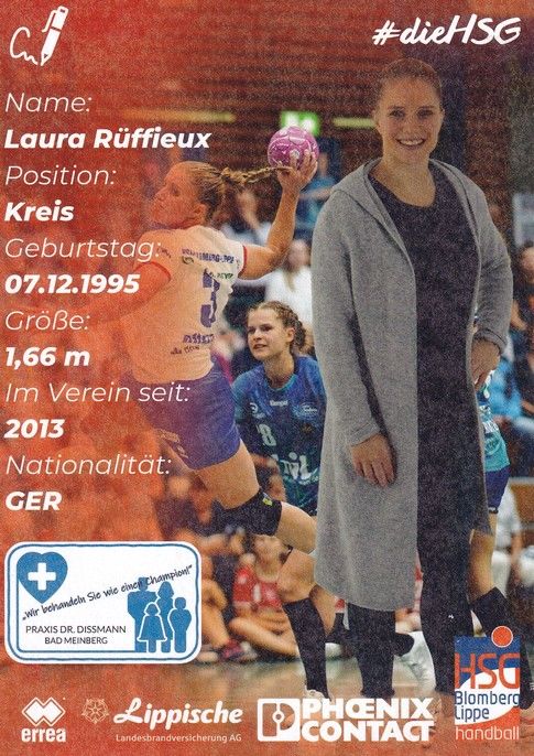 Autogramm Handball (D) | HSG Blomberg-Lippe | 2022 | Laura RÜFFIEUX