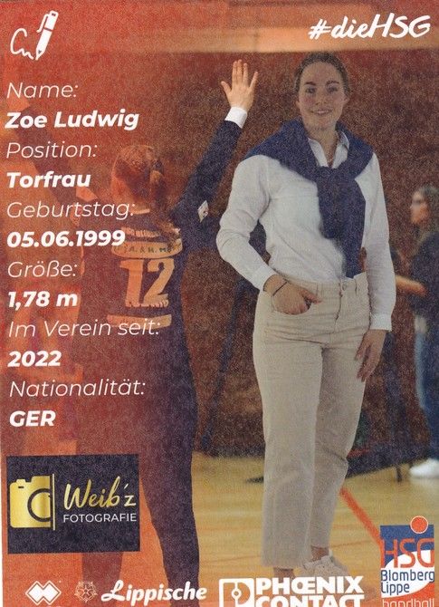 Autogramm Handball (D) | HSG Blomberg-Lippe | 2022 | Zoe LUDWIG