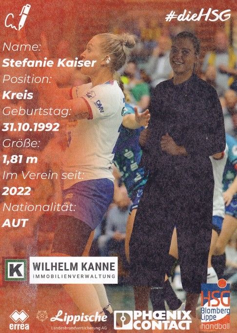 Autogramm Handball (D) | HSG Blomberg-Lippe | 2022 | Stefanie KAISER